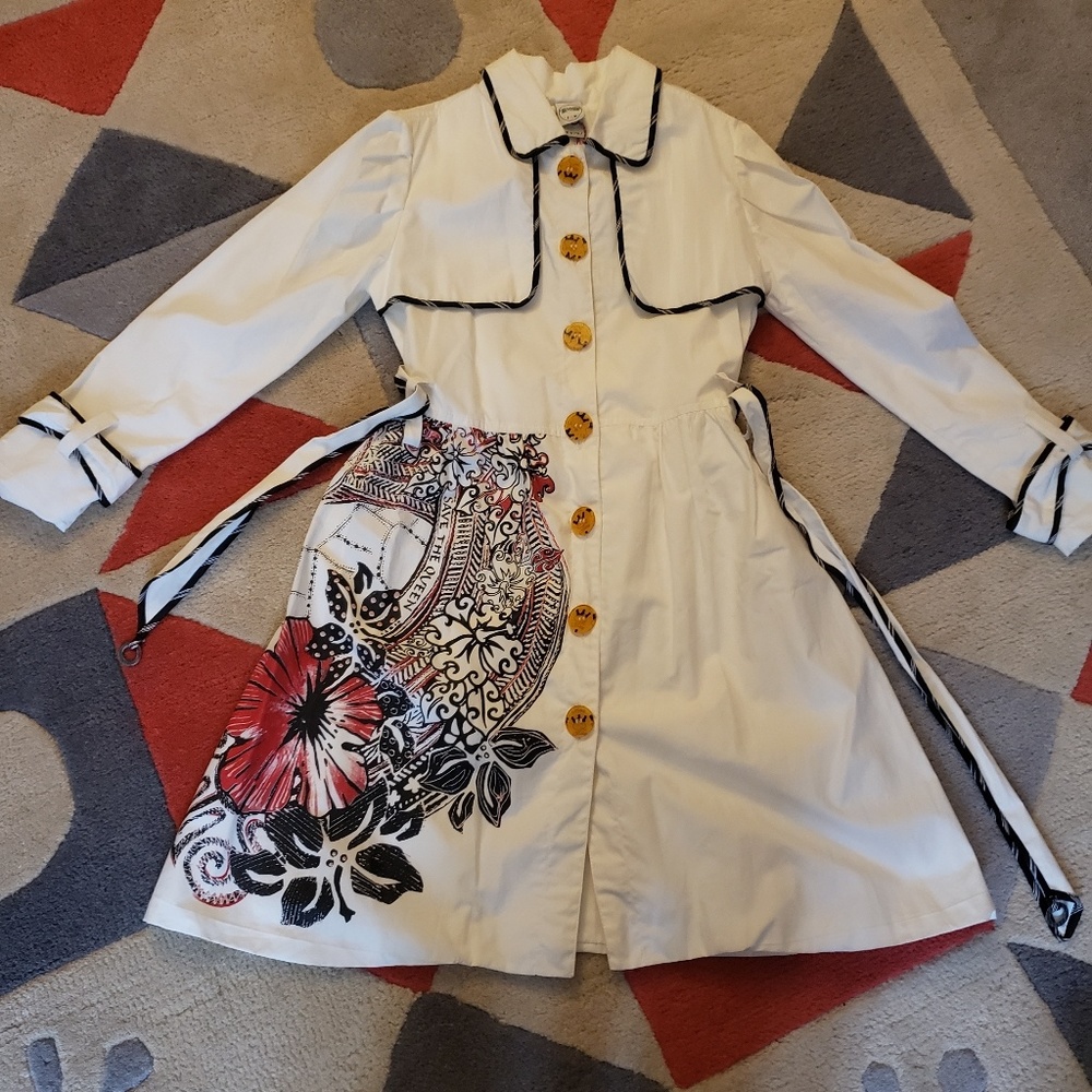 NWT White Trench Coat by Save the Queen Circus